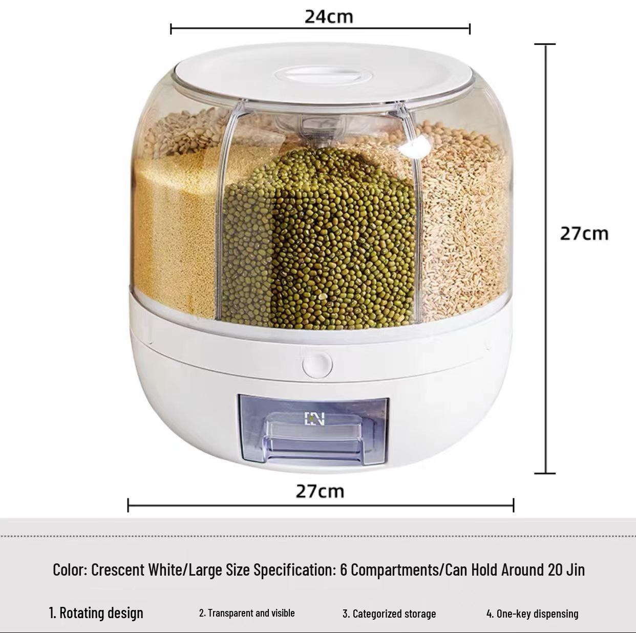 

Влаго- и насекомозащищенный вращающийся контейнер для хранения риса с разделителями