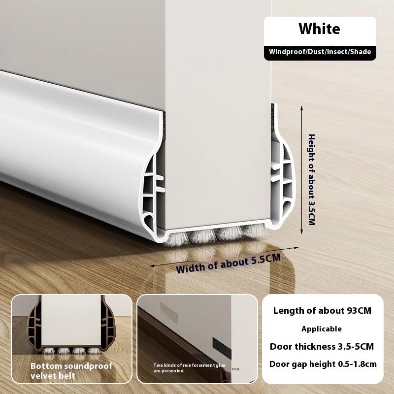 1pc Self-adhesive Door Bottom Sealing Strip Bedroom Soundproof PVC Draught Excluder Insect Prevention Home Door Draft Stopper