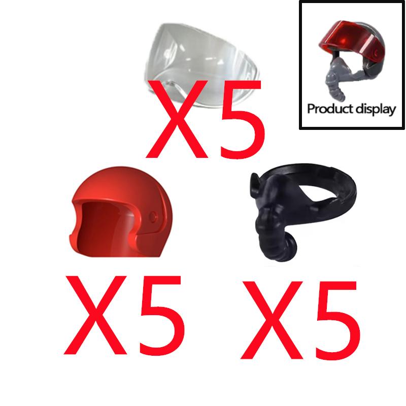 MOC Building Blocks Character Accessories Explosion-Proof Helmets Hats Gas Mask Knife Stands Mechanical Dog Drones DIY Toy Gift