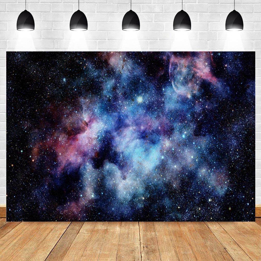 Cosmic Galaxy Backdrop Starry Sky Milky Way Stars Universe Space Theme Photo Background Baby Shower Birthday Party Decor Banner