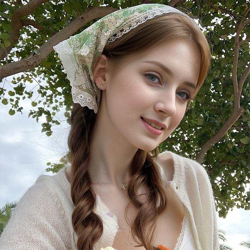 Kvinner Blonder Trekantskjerf Søte Jenter Solskjermingsskjerf Vår Sommer Fransk Strandstil Hårbånd Vintage Kvinne Dame Muslimsk Hijab