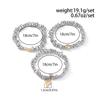 3pcs Heart Pendant Bracelets Stacked Style Irregular Beaded Bracelets for Friend Family Neighbors Gift