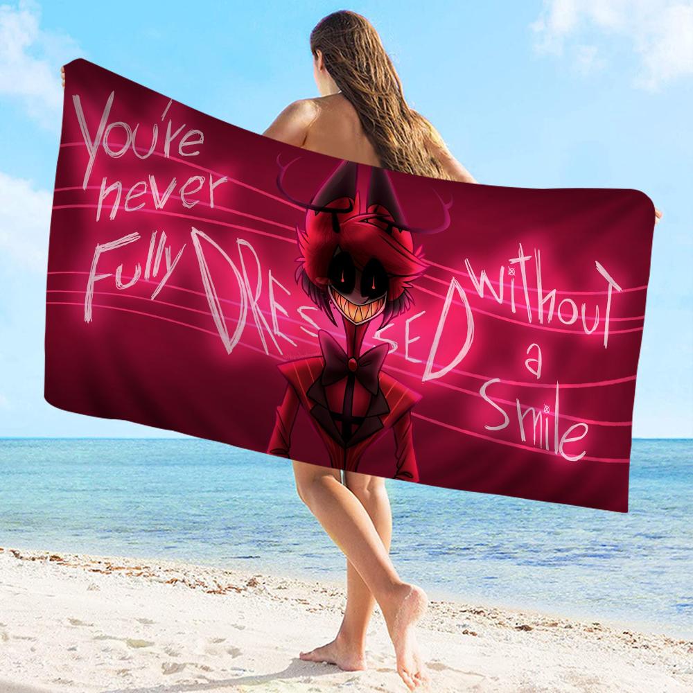 Cartoon H-Hazbin-Hoteles Towel Microfiber Beach Towel Absorbent Quick Dry Soft Yoga Swimming Resort Mountain Climbing Towel
