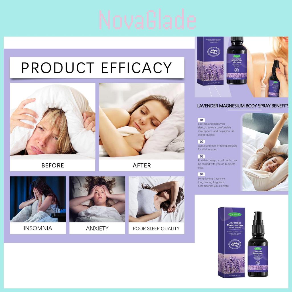 Ouhoe Lavender Sleep Spray For Relaxation And Comforting Atmosphere 30ml Ideal For Stress Relief