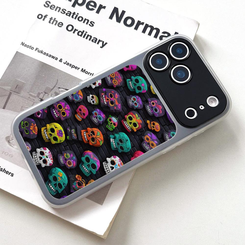 Color skull is suitable for iPhone17promax two-in-one mobile phone case, Apple 16 niche 15 generation soft case
