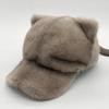 Mink Fur Hats for Women Winter Warm Solid Genuine Luxury Fur Cap High Quality Female Fur Hat with Tail Cute Girls Cat Hats