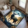 Floral Deer Rug Home Carpet Non Slip Office Decor Gift Living Room Bedroom