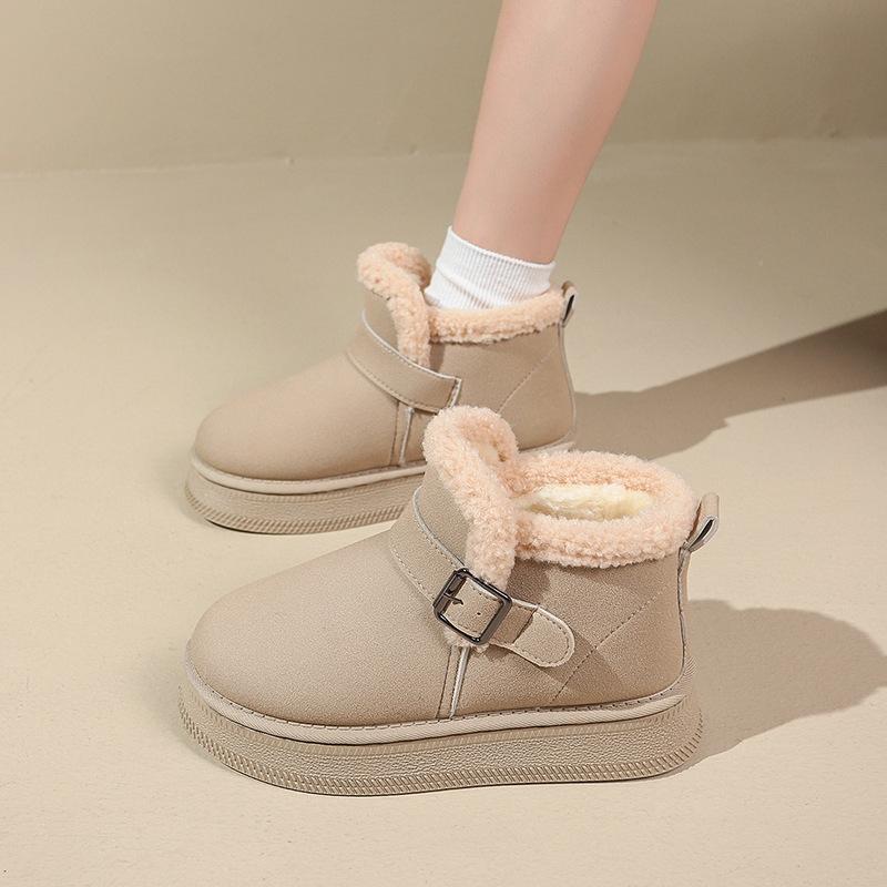 Snow Boots Women's Winter 2025 New Korean Version Fashion Lazy Shoes Round Head Flat Cotton Shoes Women's Shoes Warm Shoes Women