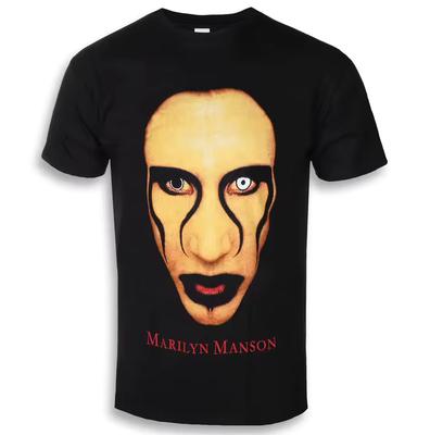 T-shirt Classique Portrait Marilyn Manson Groupe Coton Graphique Hommes Femmes Été Streetwear