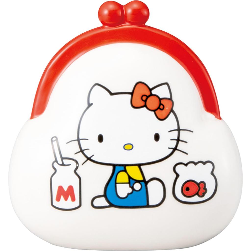 Sanrio "Hello Kitty" Coin Bank, Purse-Style, Approx. 11 x 6 cm, Character Stationery, Hello Kitty Goods, White, san4563-1