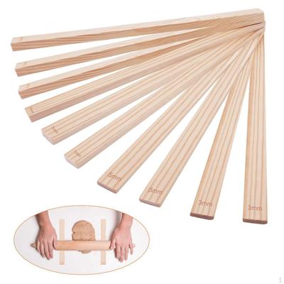 Messstreifen, Nudelholzführungen aus Holz, Abstandshalter für Ess- und Rollroller, Sticks