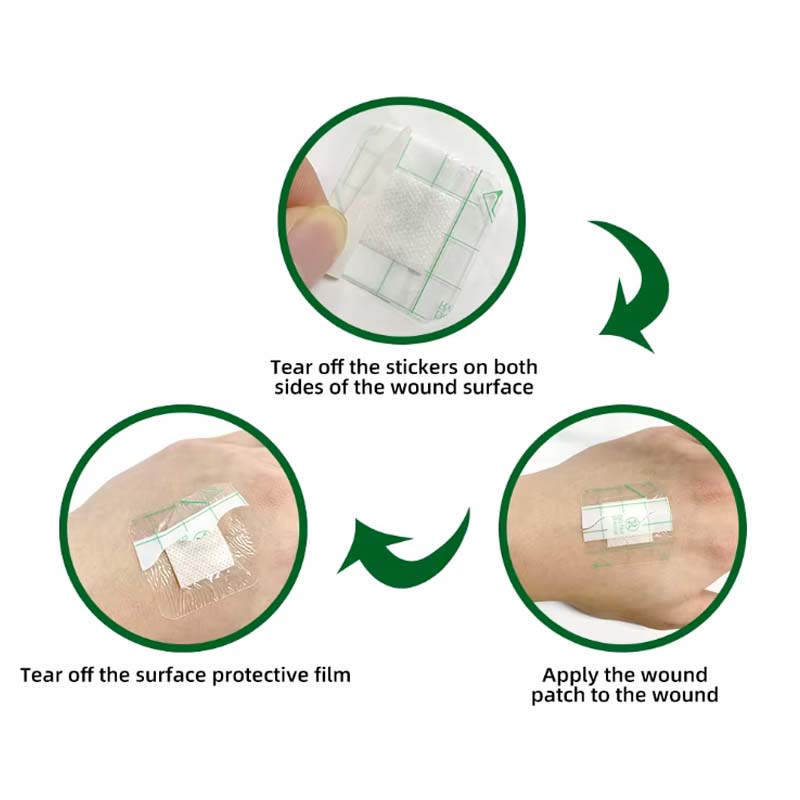50PCS 38*38mm Transparent PU Waterproof Wound Plaster Band Aid Adhesive Bandage Protective Sticker for Outdoor Home First Aid