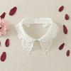 Schwarz Weiß Falscher Kragen Spitze Floral Hochzeitskleid Accessoire Mode Dekoration Kragen