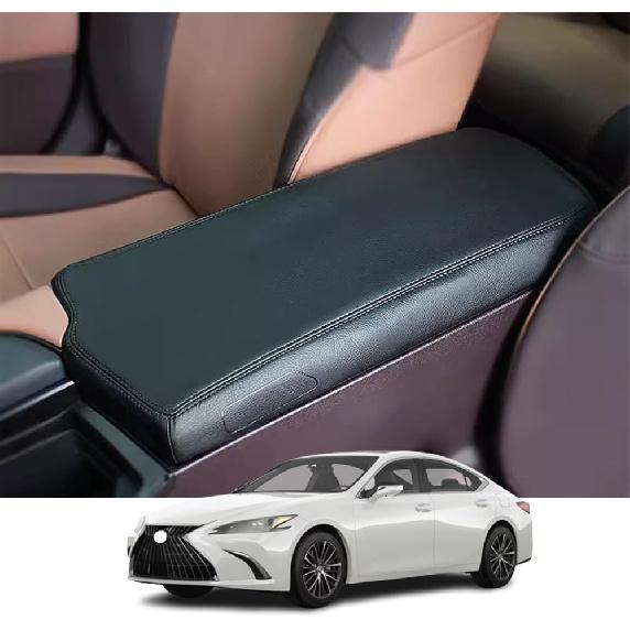 

Kakash Custom Interior Accessories for Lexus ES 250 300h 350 2019 2020 2021 2022 2023 Leather Center Console Cover Armrest Pad,Waterproof Black Stitches