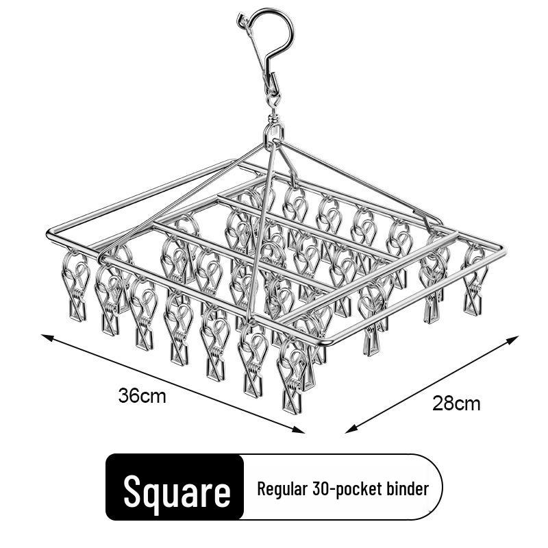 Wielofunkcyjny stojak do suszenia ubrań ze stali nierdzewnej z 20 klipsami do akademików i domów