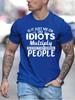 Summer Mens T-shirt Fashion Short Sleeve Men's 3D Letter Print Loose Large Casual Round Neck Short Sleeve T-shirt