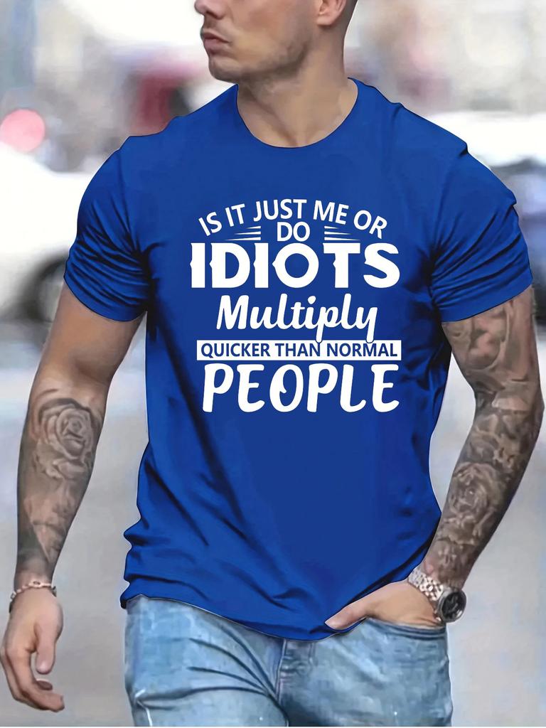 Summer Mens T-shirt Fashion Short Sleeve Men's 3D Letter Print Loose Large Casual Round Neck Short Sleeve T-shirt