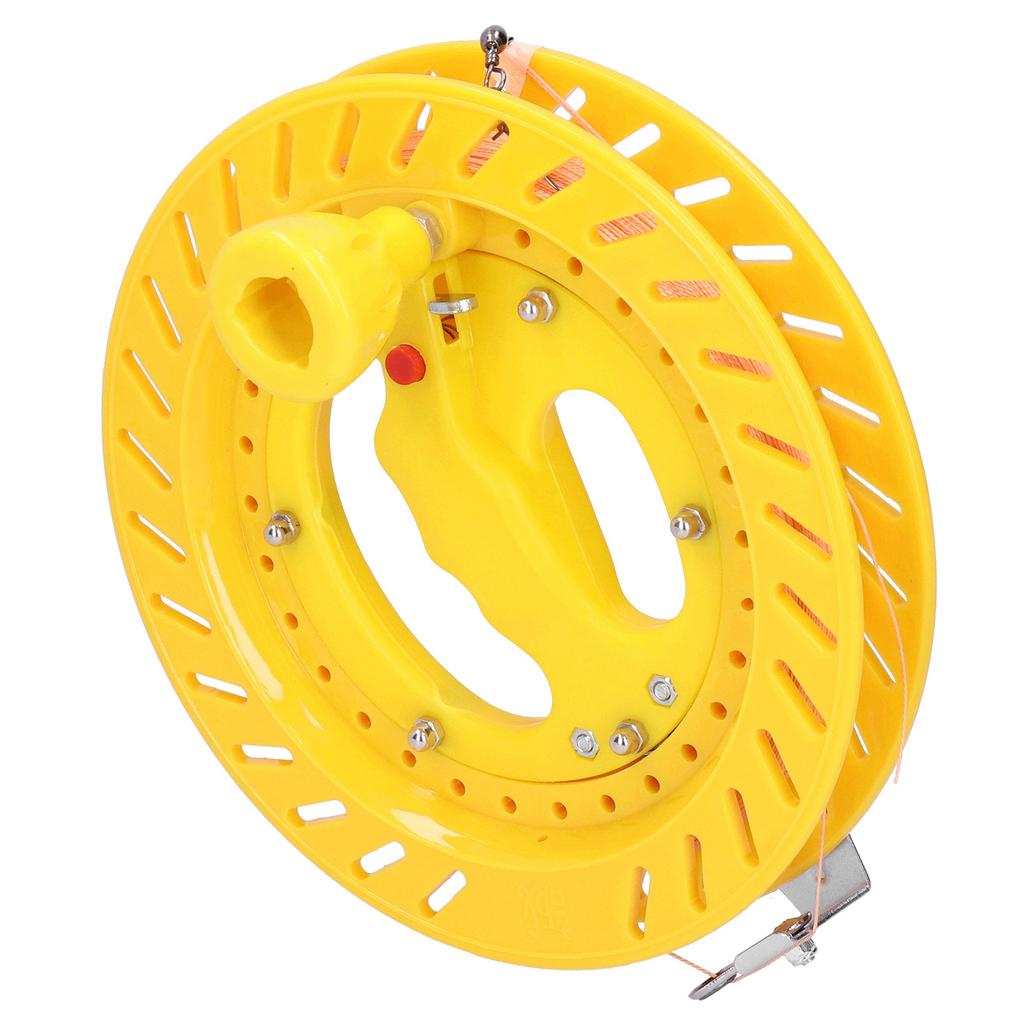ABS Outdoor Kite Line String Winder Grip Wheel Flying Tools 20cm Wheel with 200M Line(20cm Yellow Wheel 200m Wire )