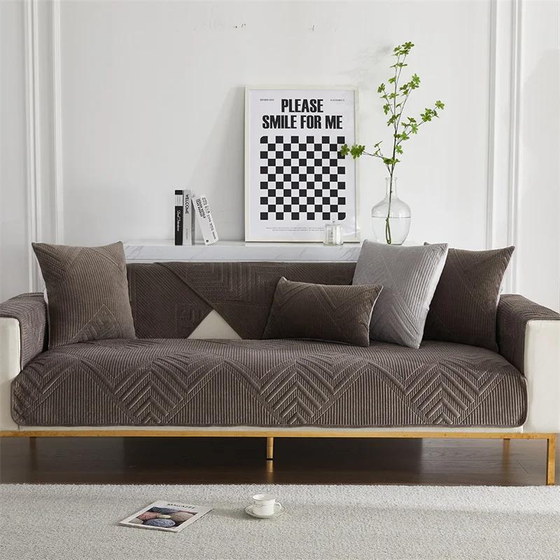 Thicken Plush Sofa Cover Nordic Universal Sofas Towel Anti-slip Combination Couch Cushion Slipcover for Living Room Protection