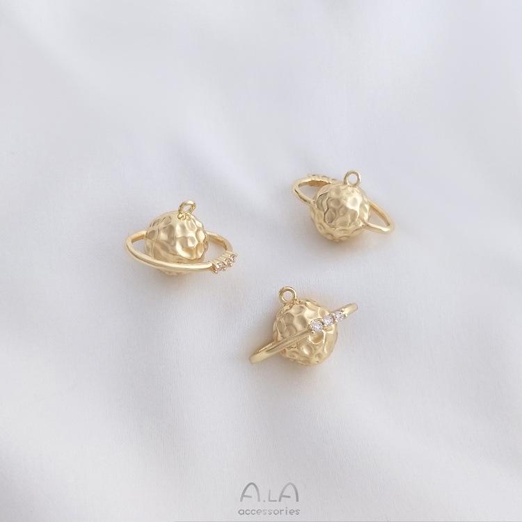 

Кулон 3D-планета из золота 14 карат с циркониевой галактикой для самостоятельного изготовления браслета/ожерелья