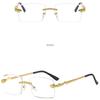 Women's Glasses Men Sun-Proof UV Protection Fashion Personality Retro Hip Hop Driving Commuter Street Shooting Snake Rimless Sunglasses