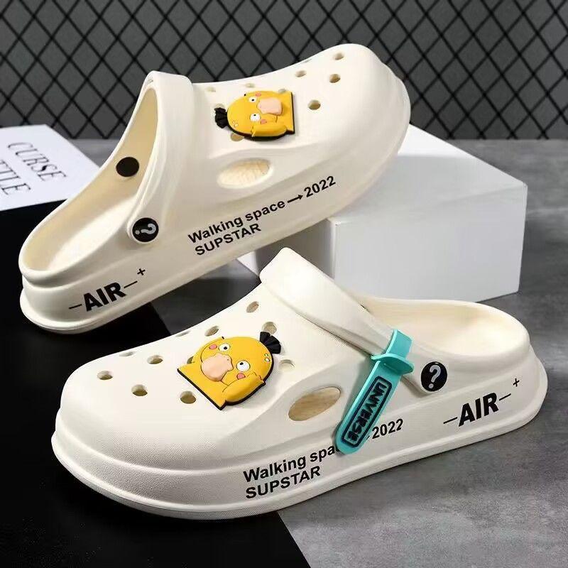 New hole shoes men's summer wear versatile trend soft sole non-slip wear trend beach nurse couple baotou