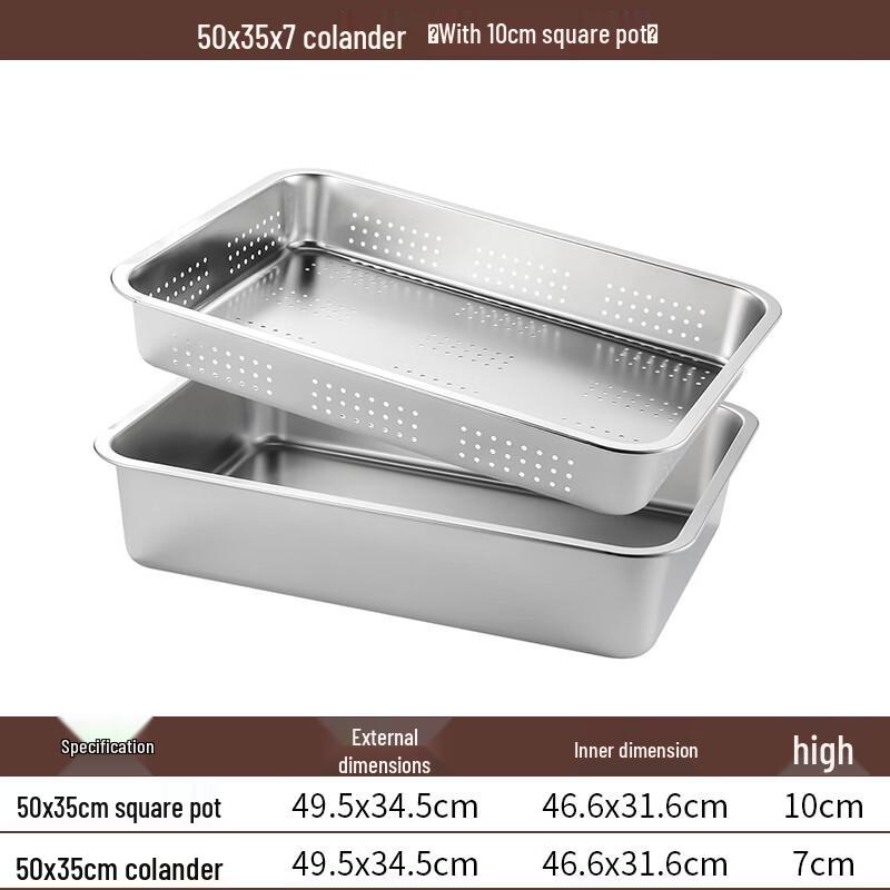 

Yode 304 Stainless Steel Square Draining & Storage Basin Set