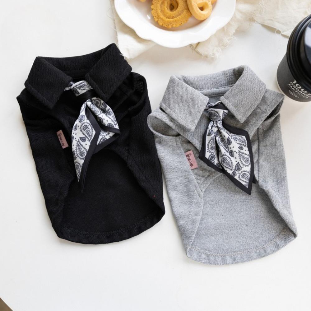 Autumn and Winter Pet Vest Cute Scarf Base Shirt Pet Teddy Solid Color Coat Puppy Clothes Dog Clothes for Small Dogs