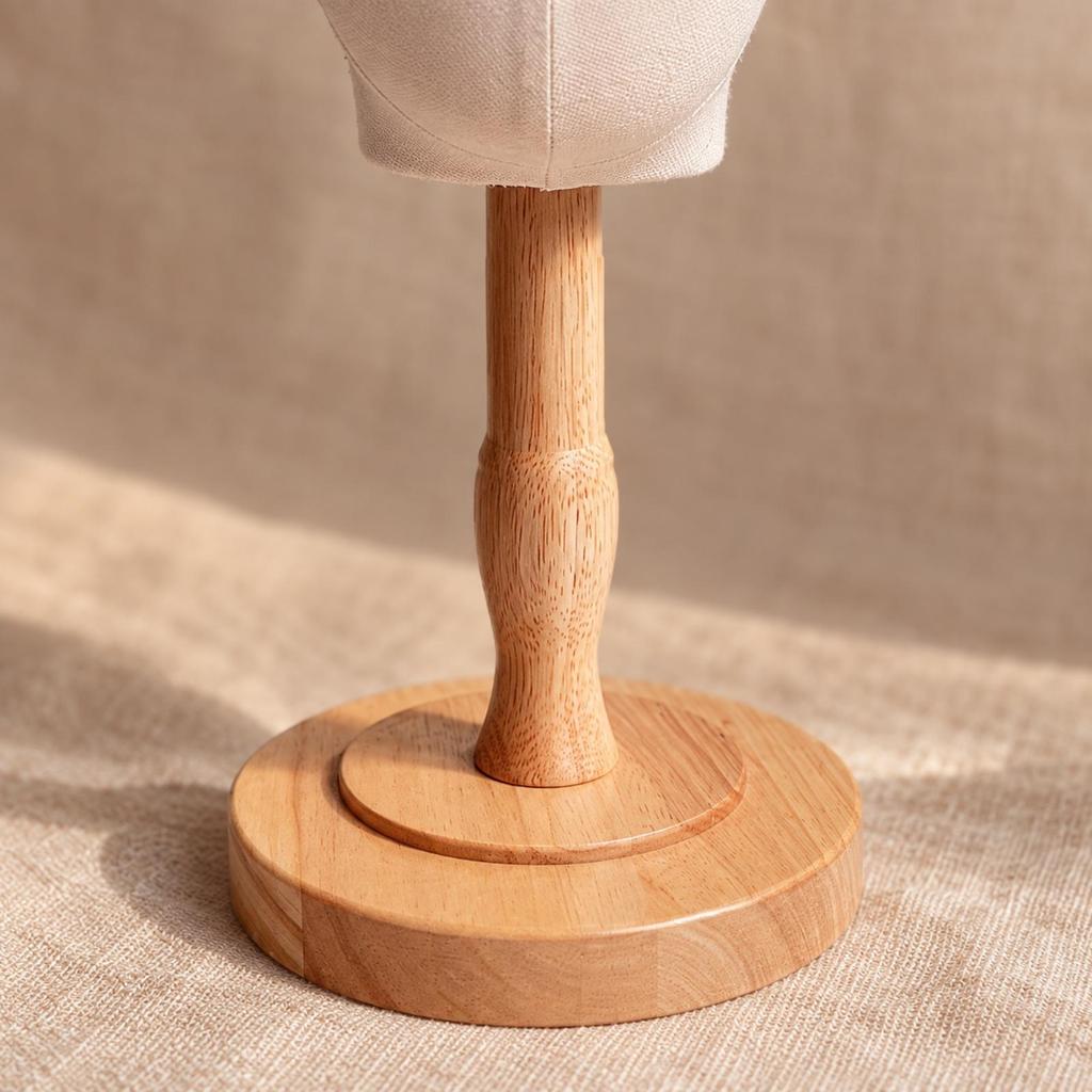 Pin-Able Hat Display Stand Natural Wood for Showrooms, Shelves