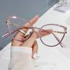 Retro Metal Frame Cat Eye Anti-Blue Light Glasses Women Men Computer Optical Eyeglasses High Quality Full Frame Eyewear Goggles