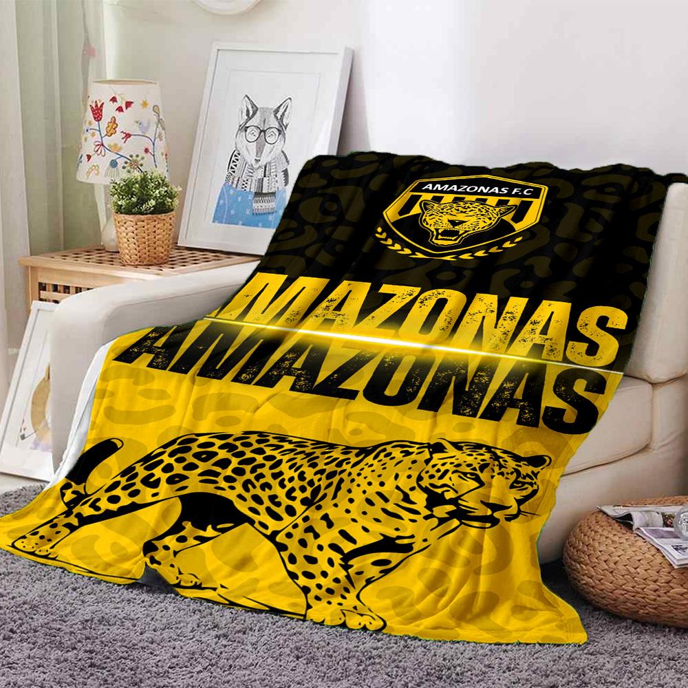 AMAZONAS FC Logo Print Flannel Blanket High Quality Warm Comfortable Cover for All Seasons Perfect for Gifts Home Decor