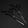 5.5/6.0-inch Black Hairdressing Scissors: Bangs, Serrated, Thinning.