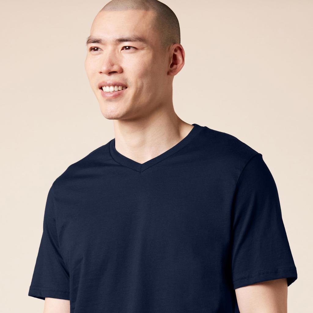 Regular Short M [Amazon Essentials] 2-Piece T-Shirt, V-Neck, Fit, Sleeve, Men's, Navy,