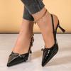 Fashion Women High Heels Sandals Spring Summer Buckle Trend Pointed Toe Sandals Hollow Open Toe Shoes Women Large Size Zapatos De Mujer