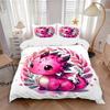 3pcs Mini Dragon Quilt Cover Set (1 Quilt Cover + 2 Pillowcases Without Pillow Core), High-Definition Printing for Home and Dormitory.H065