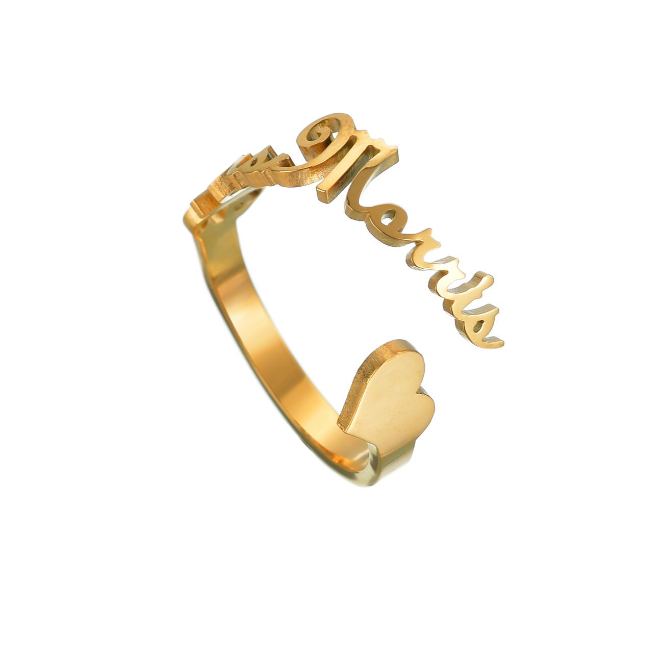 

Atoztide Customized Fashion Stainless Steel 1-3 Names Ring Personalized Letter Gold Color Rings Nameplate For Women Jewelry Gift adjustable&silver color