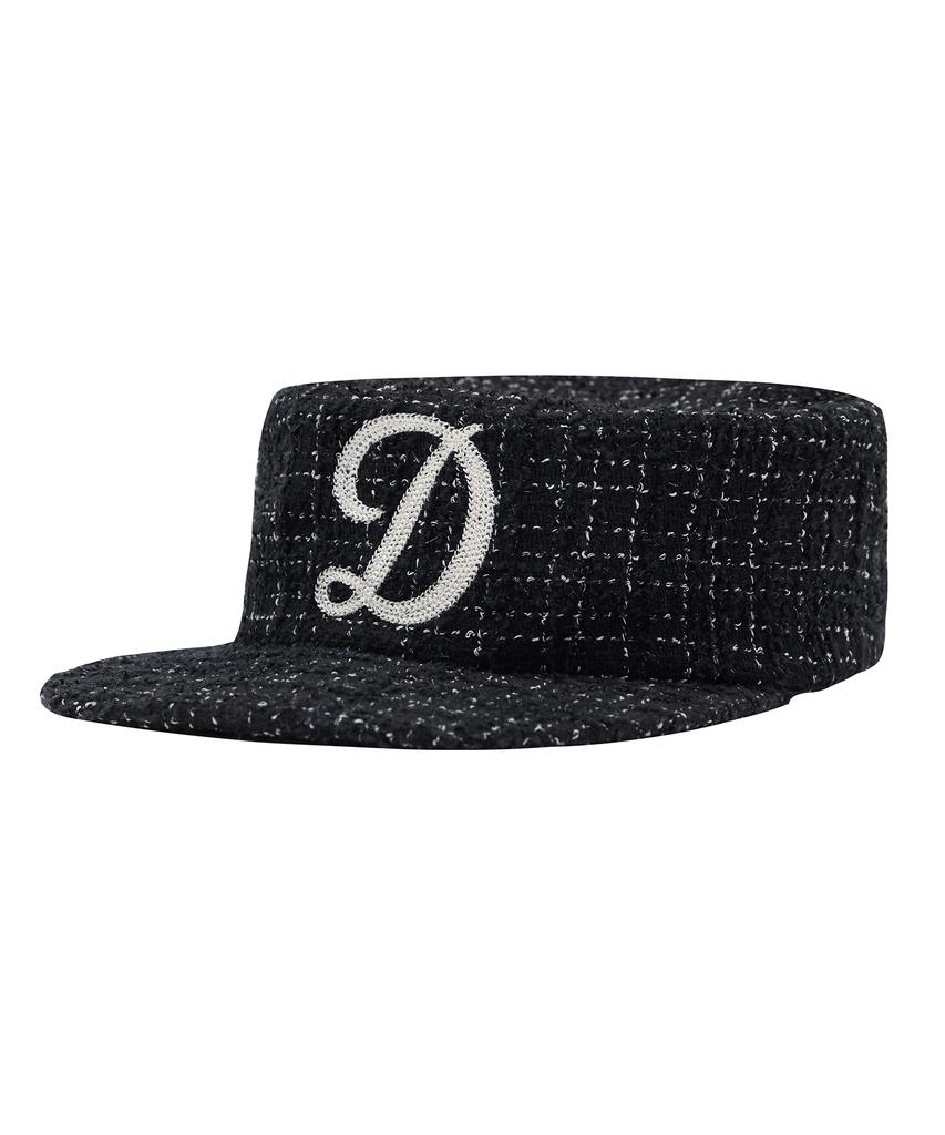 Depeu Pillbox Cap Tweed Black
