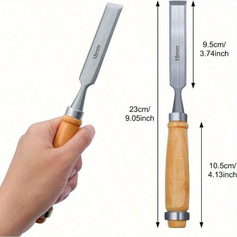 Professionelles Holzmeißel-Set, 4-teiliges Holzmeißel-Set für die Holzbearbeitung, Holzschnitzerei, CR-V-Stahlmeißel
