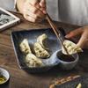 ZISIZ Square Dumpling Plate with Dipping Dish
