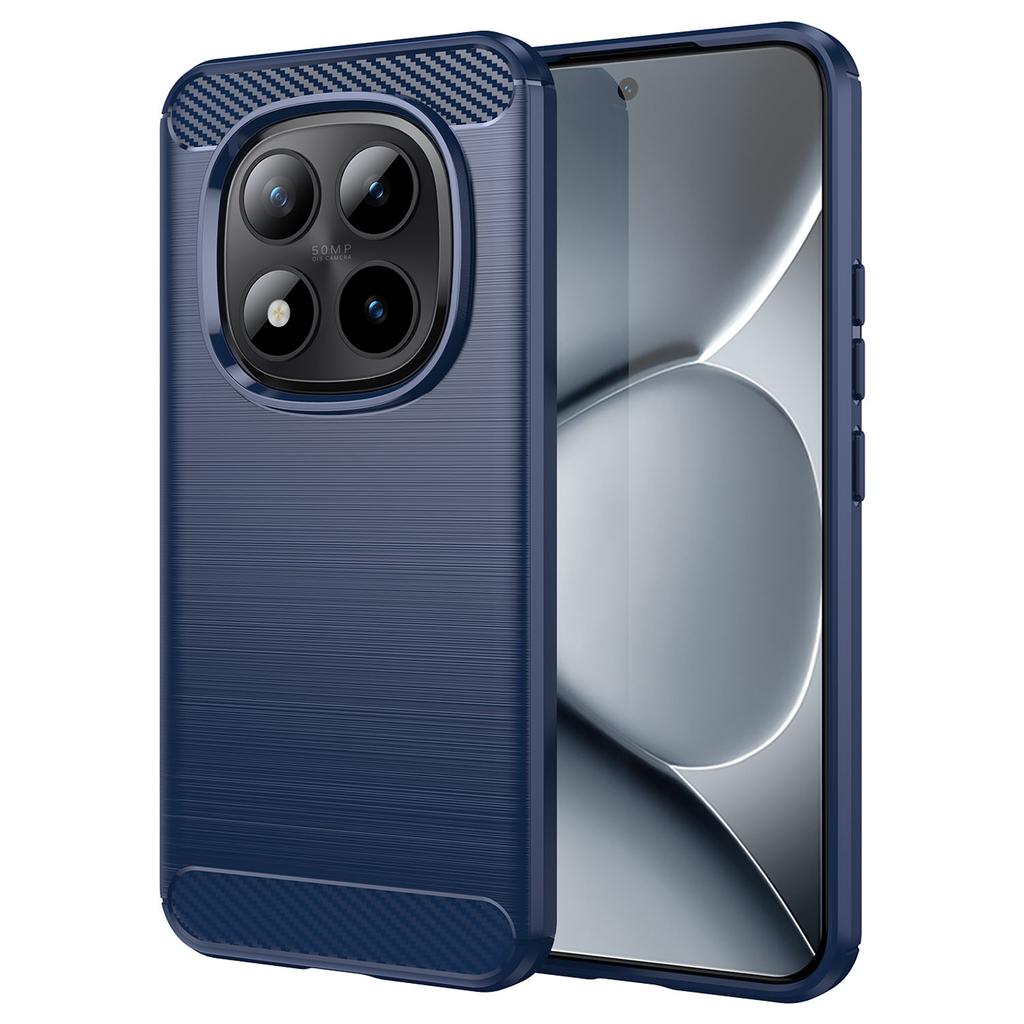 Dla Xiaomi Poco M8 Pro 5G/Redmi Note 15 Pro+ 5G (Światowy) Etui Ochronne Pokrowiec na Telefon Tekstura Włókna Węglowego Szczotkowane
