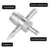 Tyre Valve Remover Valve Repair with Double and Single Head Valve Core, 1 X 4-Way Valve Core Tool, 10 X Tyre Valve Caps, 20 X Valve Core MYY