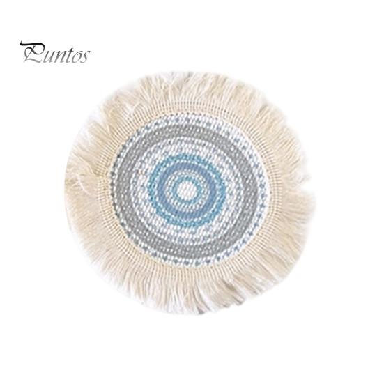 Descanso de Panela Antiderrapante para Cozinha, Jogo Americano Tecido de Algodão Estilo Boho, Jogo Americano de Mesa com Franjas de Borla para Pratos de Jantar, Jogo Americano Lavável a Quente, Suporte de Panela Resistente para Pratos Quentes,