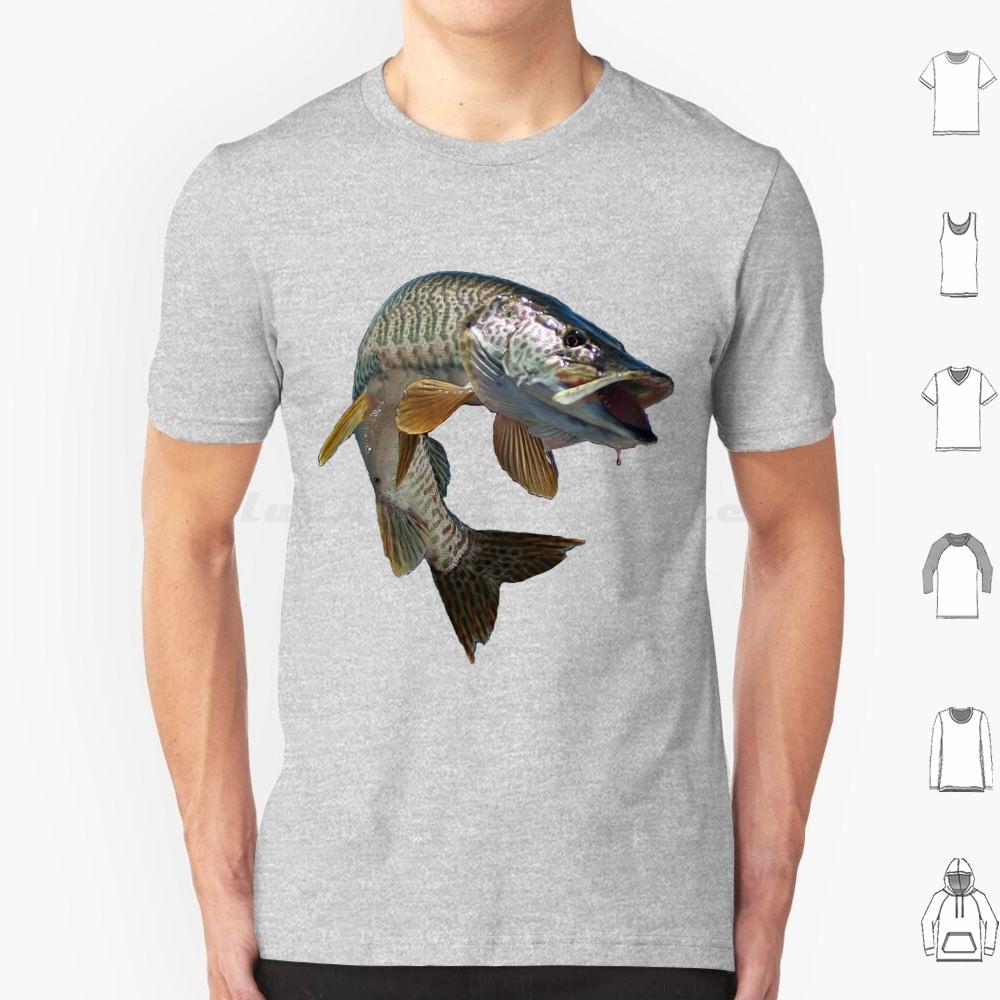 Moschus T-Shirt Baumwolle Männer Frauen DIY Druck Fisch Angeln Angler Moschus Tiger Moschus Forelle Schwarzbarsch Hecht Fliegenfischen Eis