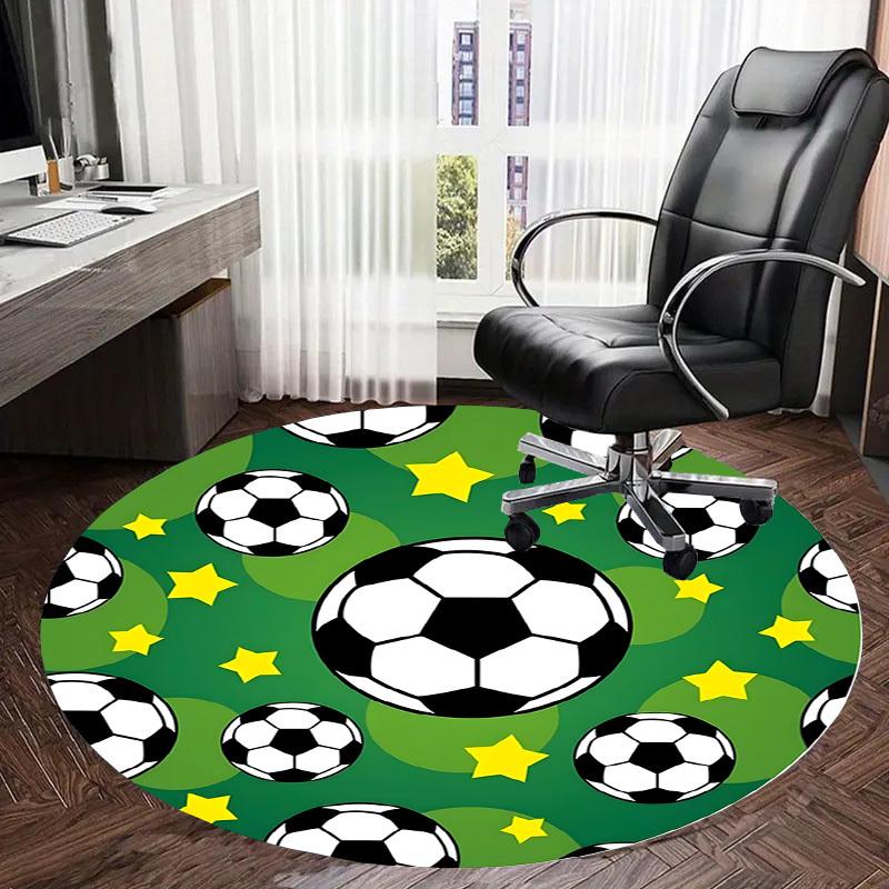 1pc Office Carpet Chair Mats Soccer Ball Pattern with Stars Perfect for Decorating Office Chairs, Living Rooms, Or Bedrooms