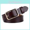 Twolayer Cowhide Womens Casual Belt With Square Buckle For Daily Fashion And Jeans