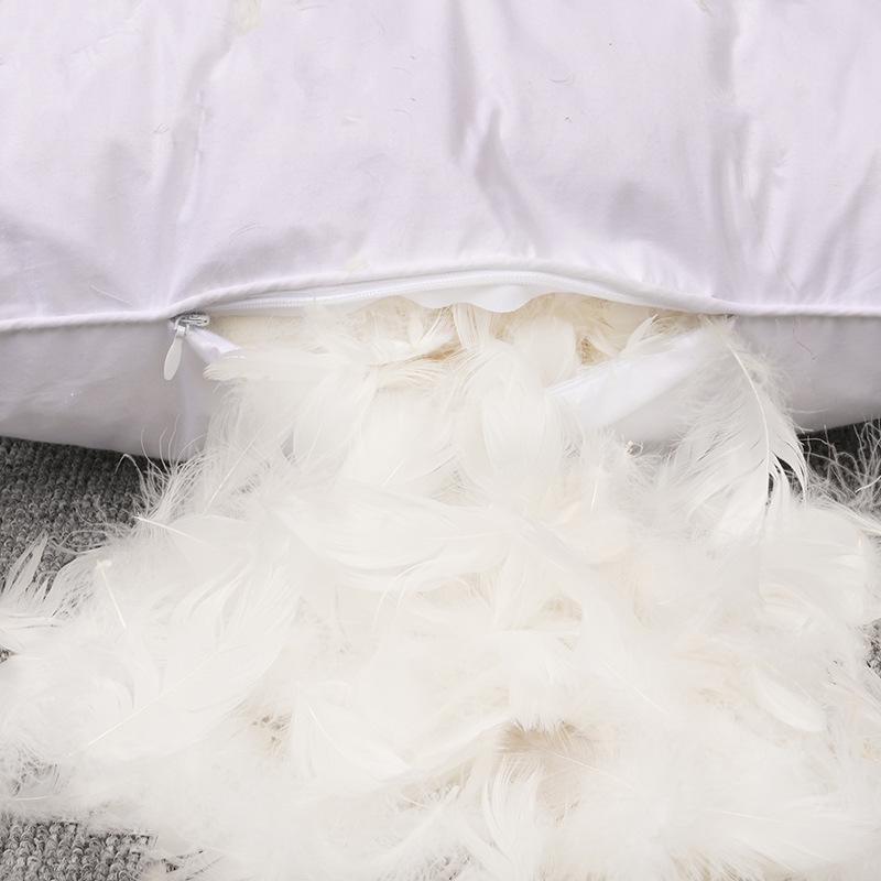 White Goose Feather Pillow Core 45x45cm: Hotel Sofa Cushion for Lumbar Support