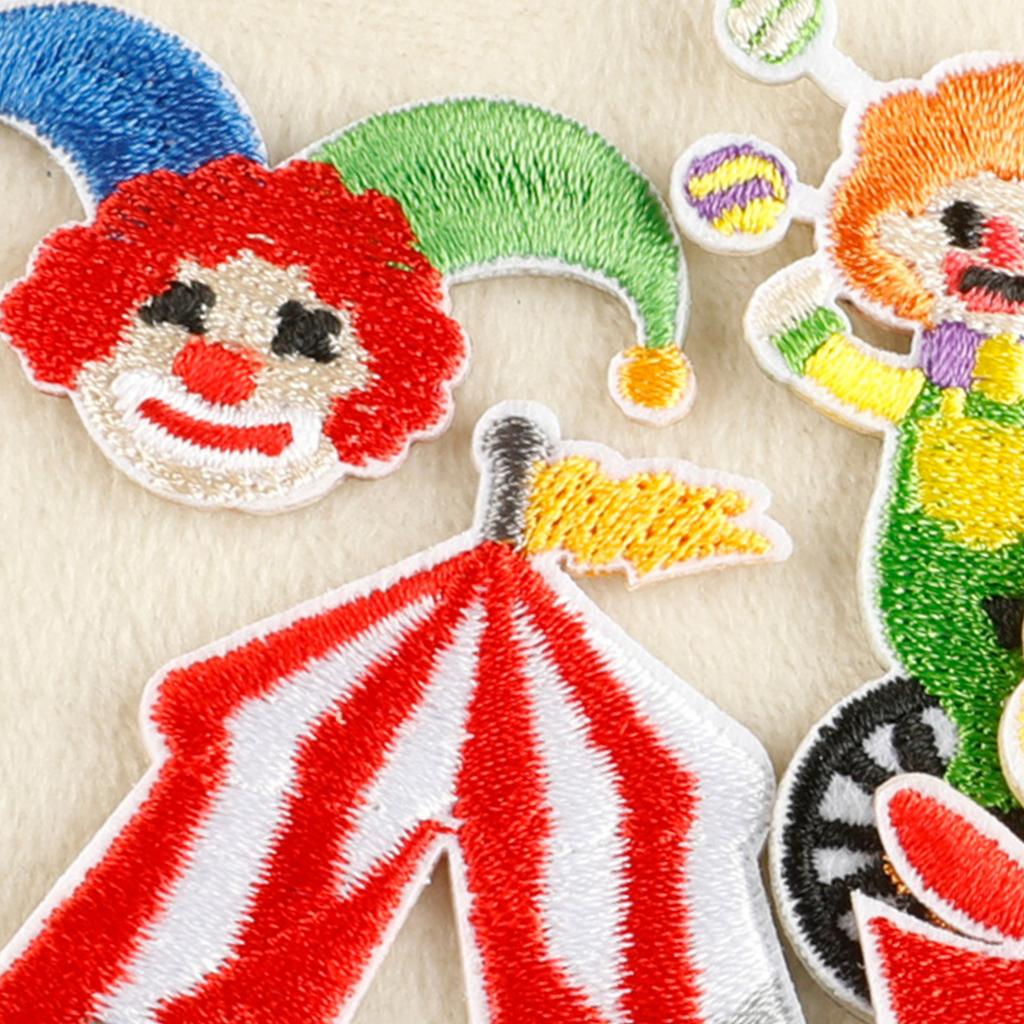 5 Pcs Lovely Clown Embroidered Patches Sew on Patches Circus Series Iron on Patches Clothing Patches Sewing Patches