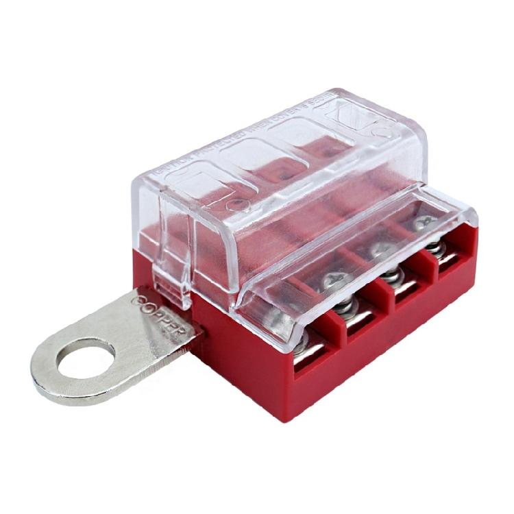 32V Sicherungsblock-Set mit staubdichter Abdeckung 4 Stromkreise Hochleitfähige Designs Block für Automobil LKW & Boote