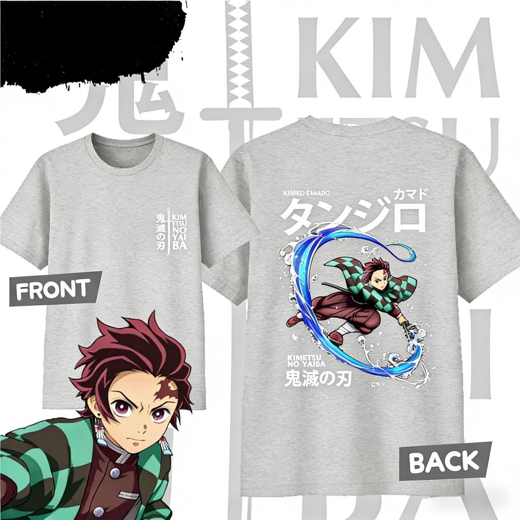 Demon Slayer Kamado Tanjiro Pure Cotton Tshirt for 2026 Summer KidsUnisexsWomens Fashion Casual Cosplay Short Sleeved Tshirt