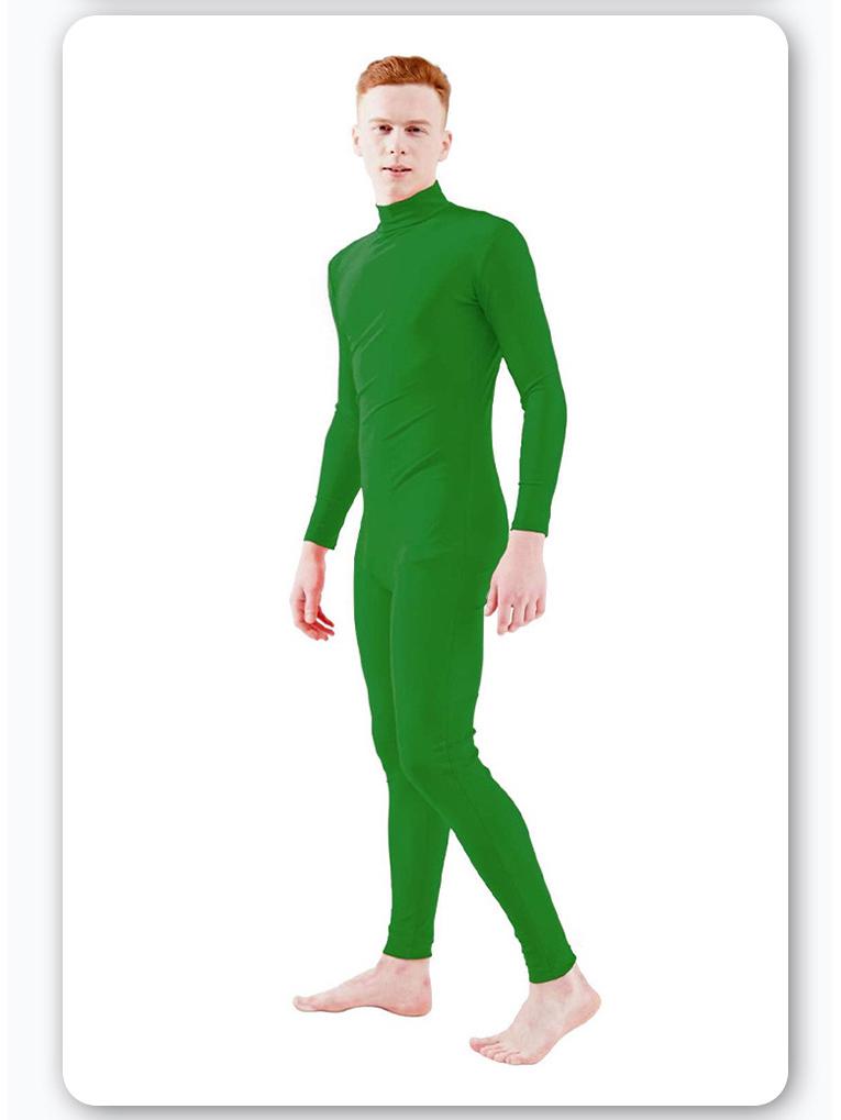 Halloween Cosplay Solid Color Full Body Open Face Zentai Bodysuit